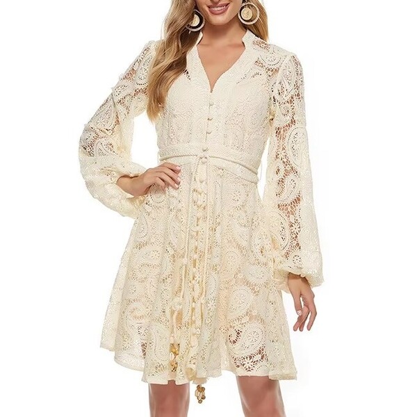 Elegant Chinese Hollow Out Dress