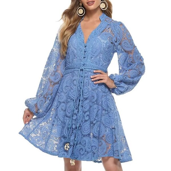 Elegant Chinese Hollow Out Dress
