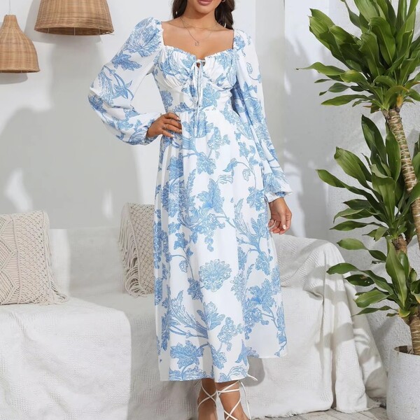 Fashion Womens Long Floral Dress