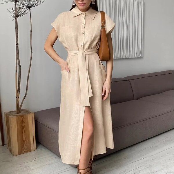 Wholesale 2 Pcs of Cotton Linen Dress