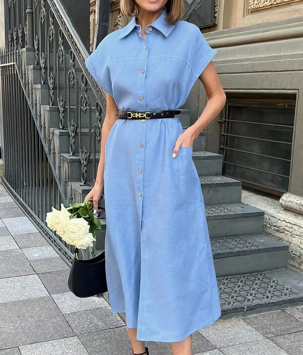 Wholesale 2 Pcs of Cotton Linen Dress