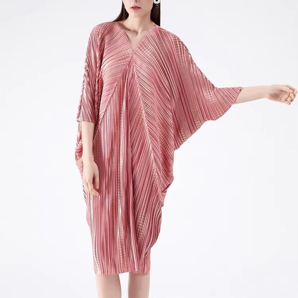 Womens Draped Crepe Vintage Pleated Skirt