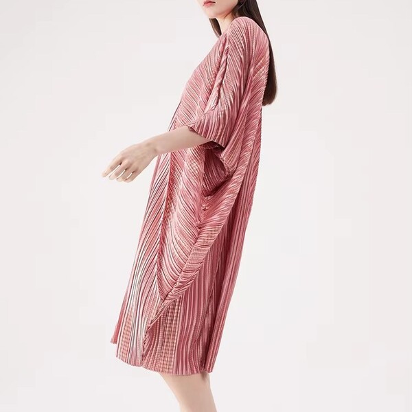 Womens Draped Crepe Vintage Pleated Skirt