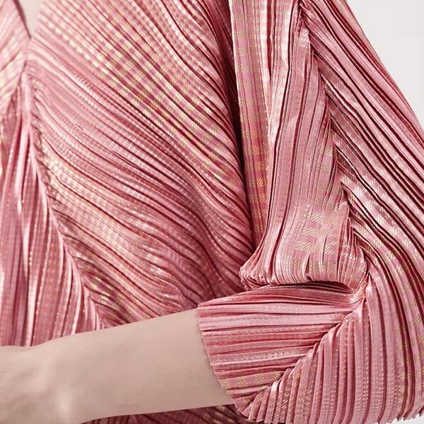 Womens Draped Crepe Vintage Pleated Skirt