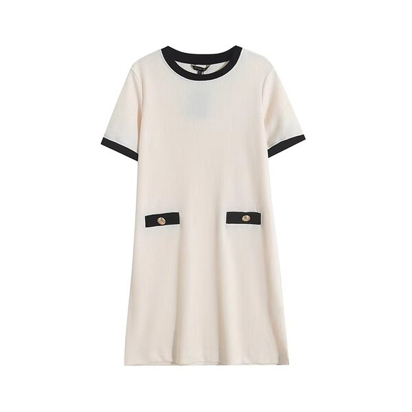 Vintage Round Neck Short Sleeve Womens Dresses