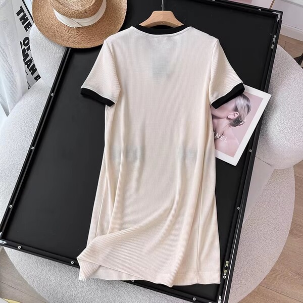Vintage Round Neck Short Sleeve Womens Dresses
