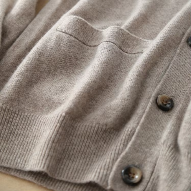 Autumn Mens V Neck Knitted Cashmere Cardigan