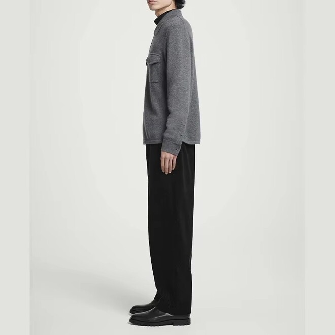 Fashionable Casual New Trend Black Knitted Zipper Cardigan