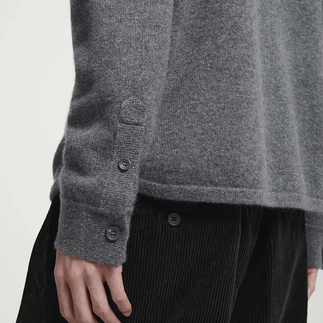 Fashionable Casual New Trend Black Knitted Zipper Cardigan