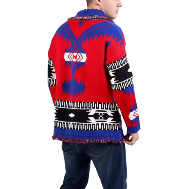 Ethnic Style Jacquard Knitted Cardigan for Men