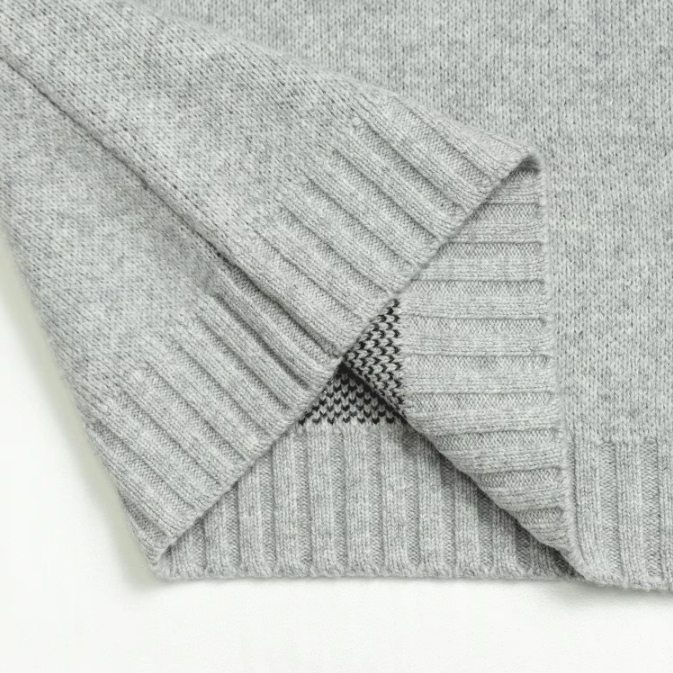 Long Sleeve Crew Neck Jacquard Men Wool Knitted Pullover Sweater