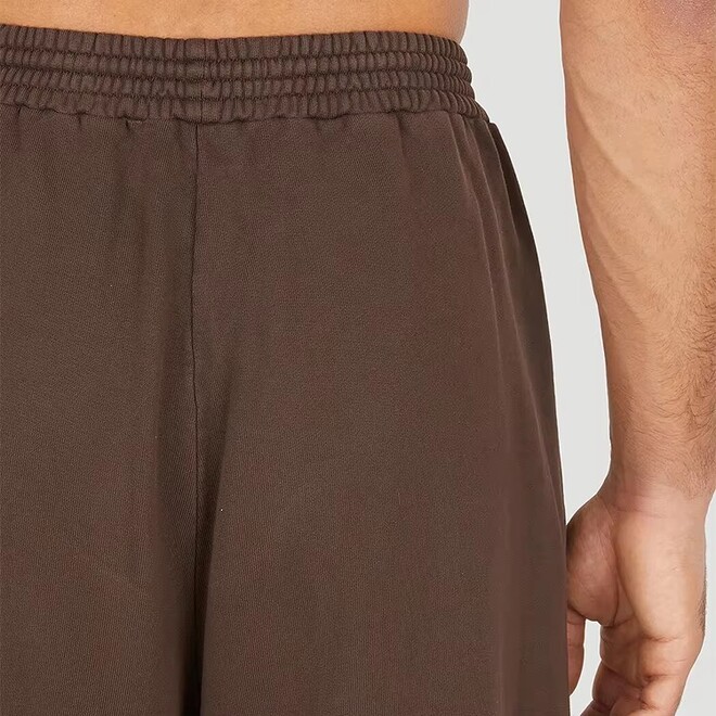 Simple Casual Mens Loose Solid Brown Cotton Sweatpants
