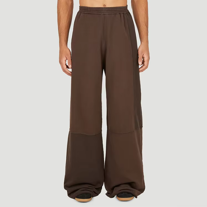 Simple Casual Mens Loose Solid Brown Cotton Sweatpants