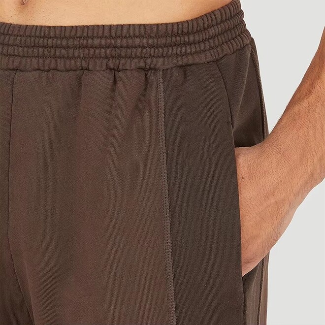 Simple Casual Mens Loose Solid Brown Cotton Sweatpants