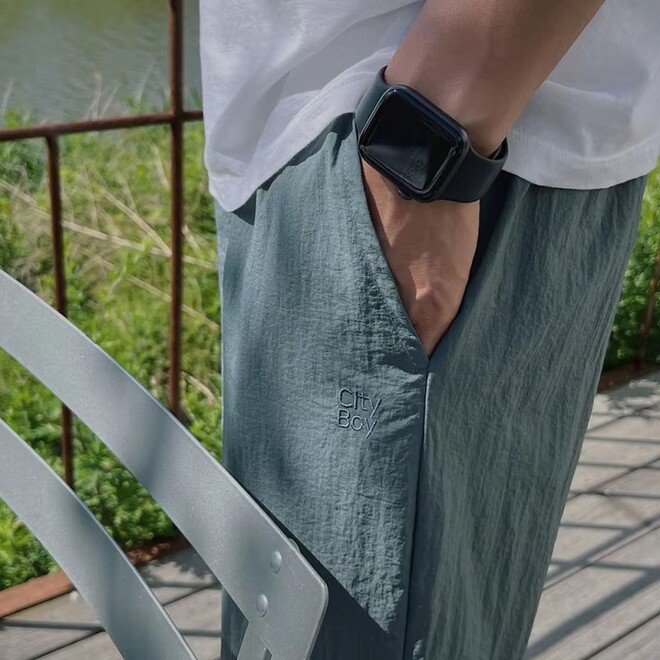 Nylon Breathable Loose Straight Drawstring Casual Sweatpants