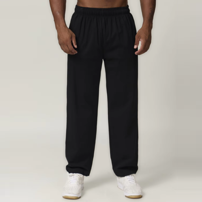 Straight Leg Loose Fit Cotton Joggers Mid Waist Sweatpants