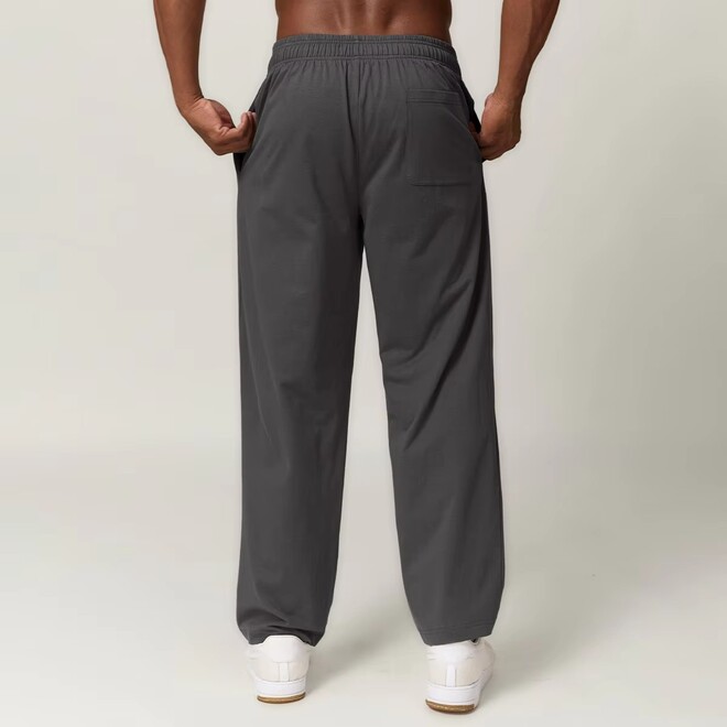 Straight Leg Loose Fit Cotton Joggers Mid Waist Sweatpants