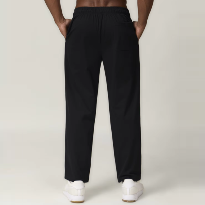 Straight Leg Loose Fit Cotton Joggers Mid Waist Sweatpants
