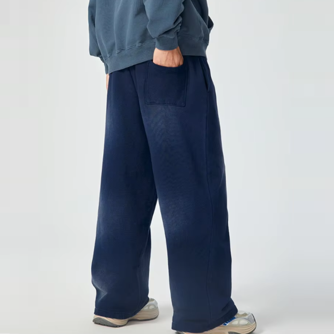 Mens Straight Washed Cotton Sweatpants