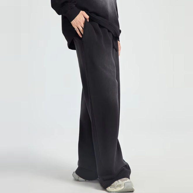 Mens Straight Washed Cotton Sweatpants