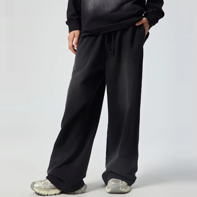 Mens Straight Washed Cotton Sweatpants