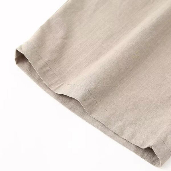 Womens Long Solid Color Elastic Waist Pocket Casual Pants