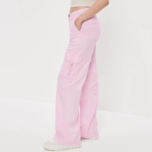 MultiPocket Loose Wide Leg Womens Pants