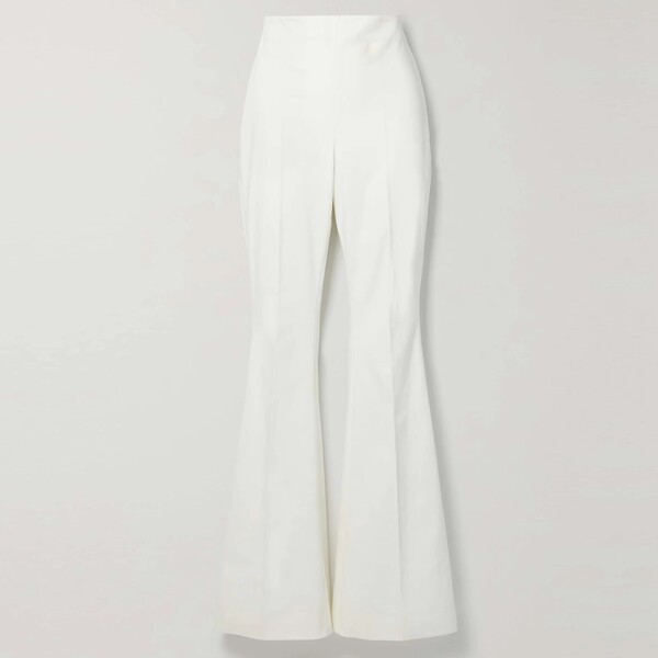 Womens White High Waisted Flared Pants
